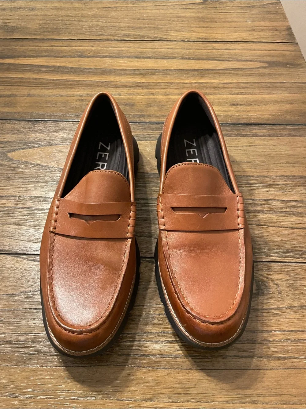 Cole Haan Men's Brown Leather Penny Loafers